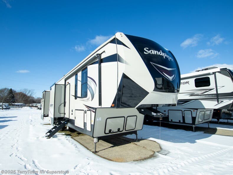 Used 2019 Forest River Sandpiper 384QBOK available in Grand Rapids, Michigan