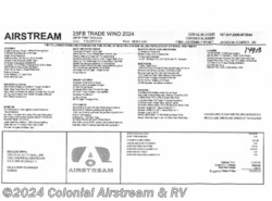 New 2024 Airstream Trade Wind 25FBT Twin available in Millstone Township, New Jersey