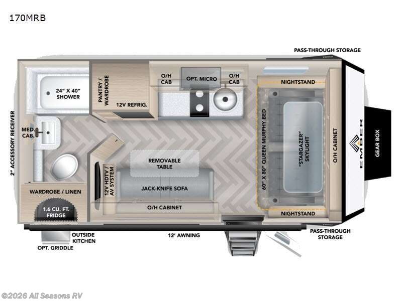 New 2022 Ember RV Overland 170MRB available in Muskegon, Michigan