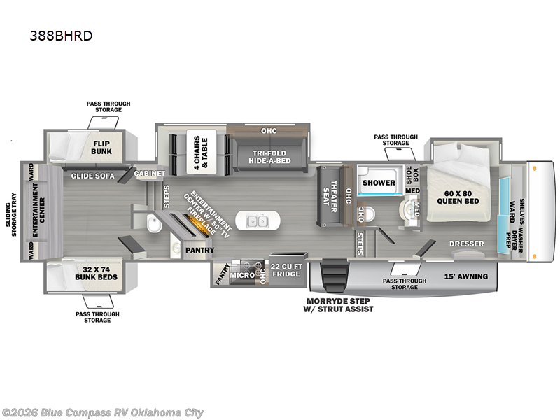Used 2023 Forest River Sandpiper 388BHRD available in Norman, Oklahoma