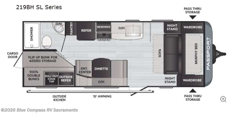 Used 2021  Keystone Passport 219BH SL Series by Keystone from Blue Compass RV Sacramento in Rancho Cordova, CA