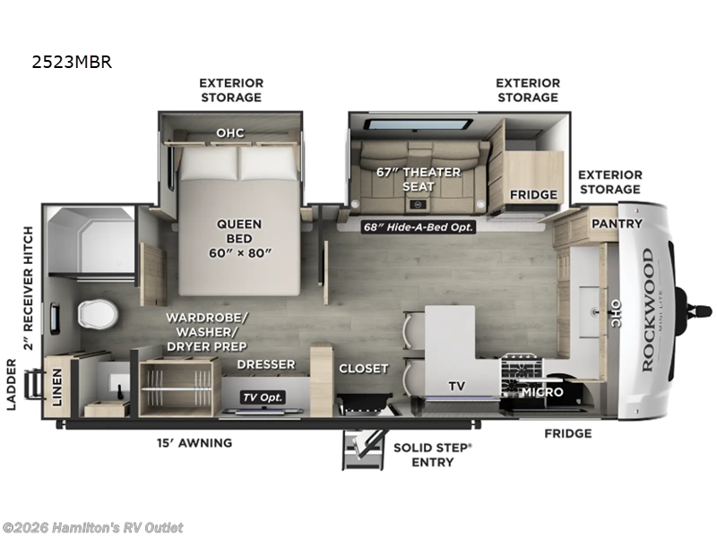 New 2026 Forest River Rockwood Mini Lite 2523MBR available in Saginaw, Michigan