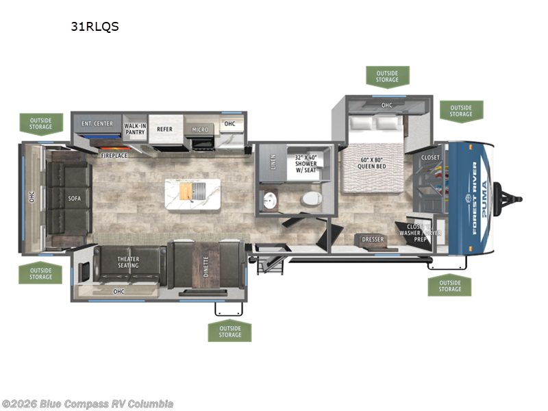 New 2027 Forest River Puma 31RLQS available in Lexington, South Carolina