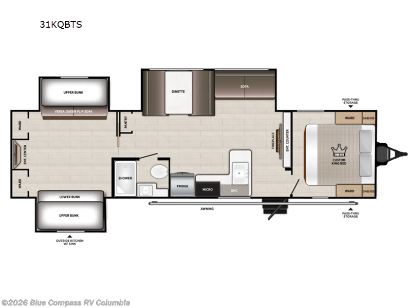 New 2027 Forest River Wildwood 31KQBTS available in Lexington, South Carolina