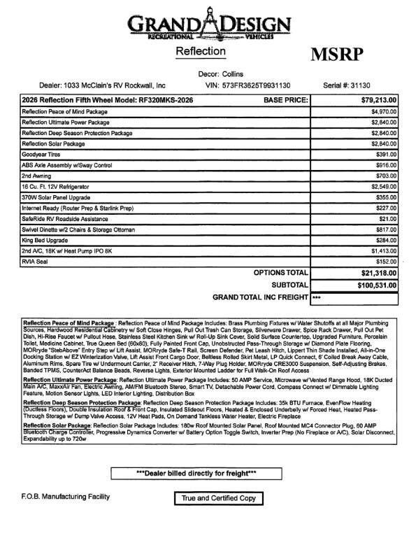 New 2026 Grand Design Reflection 150 260RD available in Corinth, Texas