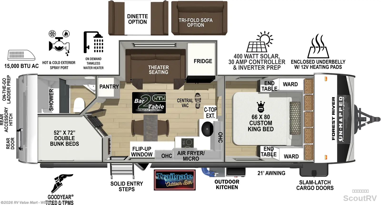 New 2027  Forest River  Un-Mapped 26BH by Forest River from RV Value Mart - Willow Street in Willow Street, PA