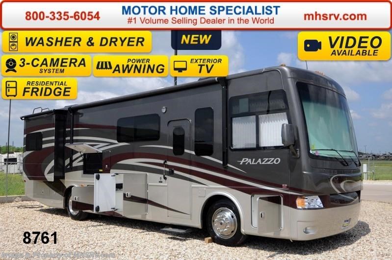 New 2014 Thor Motor Coach Palazzo 33.2 Stack W/D, Pwr. OH Bunk, Res. Fridge, Ext. TV available in Alvarado, Texas