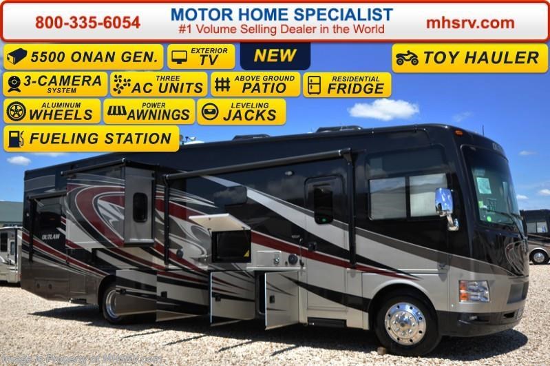 New 2016 Thor Motor Coach Outlaw 37RB 26K Chassis, Patio, 4 TVs, Pwr Bunk & 3 A/Cs available in Alvarado, Texas