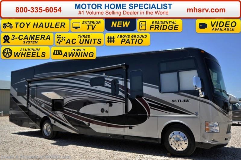 New 2016 Thor Motor Coach Outlaw 37LS 26K Chassis, Patio, 3 TVs, Pwr Bunk & 3 A/Cs available in Alvarado, Texas