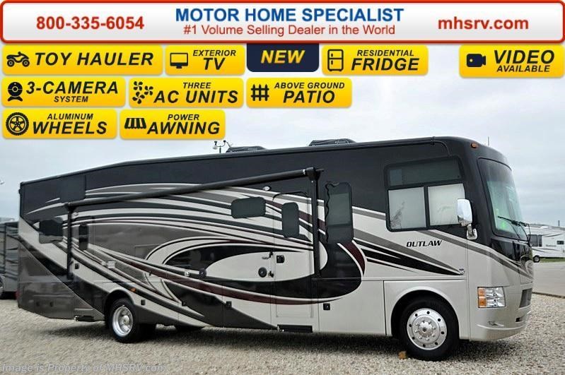 New 2016 Thor Motor Coach Outlaw 37LS 26K Chassis, Patio, 3 TVs, Pwr Bunk & 3 A/Cs available in Alvarado, Texas