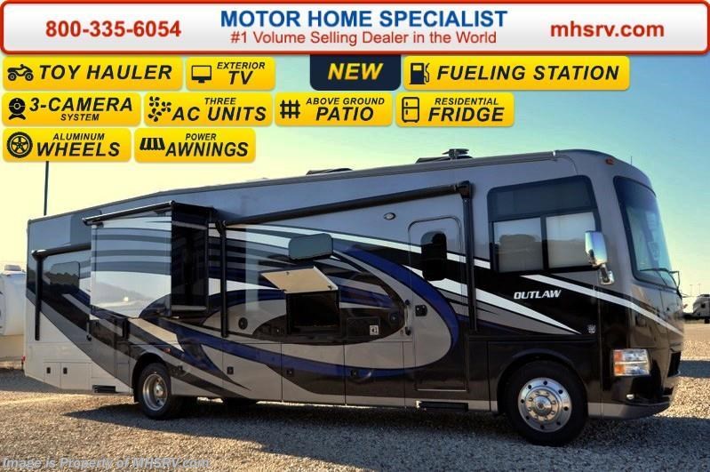 New 2016 Thor Motor Coach Outlaw 37RB 26 K Chassis, Patio, 4 TV, Pwr Bunk & 3 A/C available in Alvarado, Texas