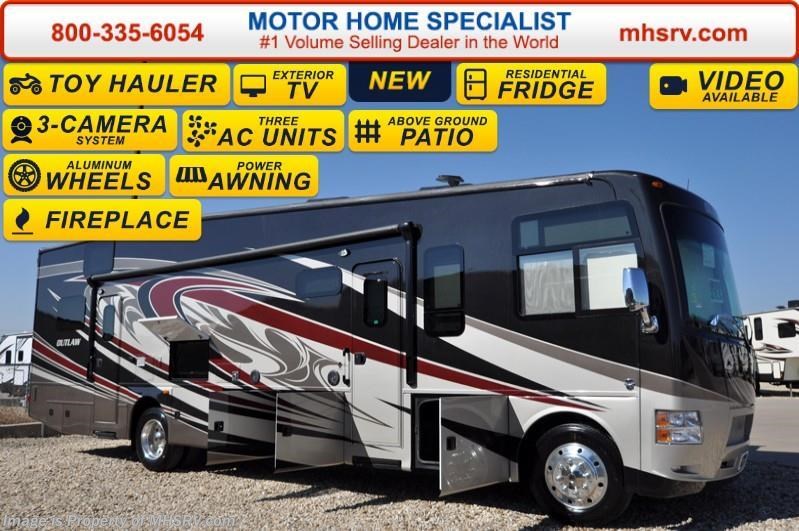 New 2016 Thor Motor Coach Outlaw 37LS 26K Chassis, Patio, 3 TV, Pwr Bunk & 3 A/C available in Alvarado, Texas