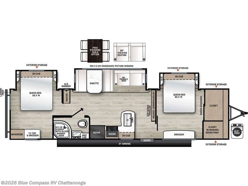 New 2026 Forest River Aurora 34BHTS (2 Queen Beds) available in Ringgold, Georgia