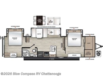 New 2026 Forest River Aurora 34BHTS (2 Queen Beds) available in Ringgold, Georgia