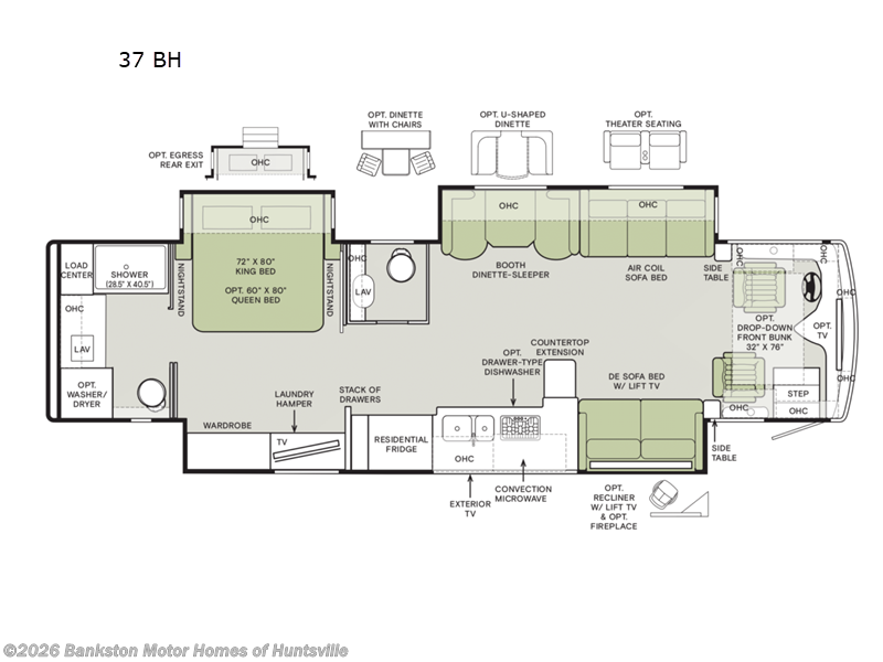 New 2026 Tiffin Phaeton 37 BH available in Huntsville, Alabama