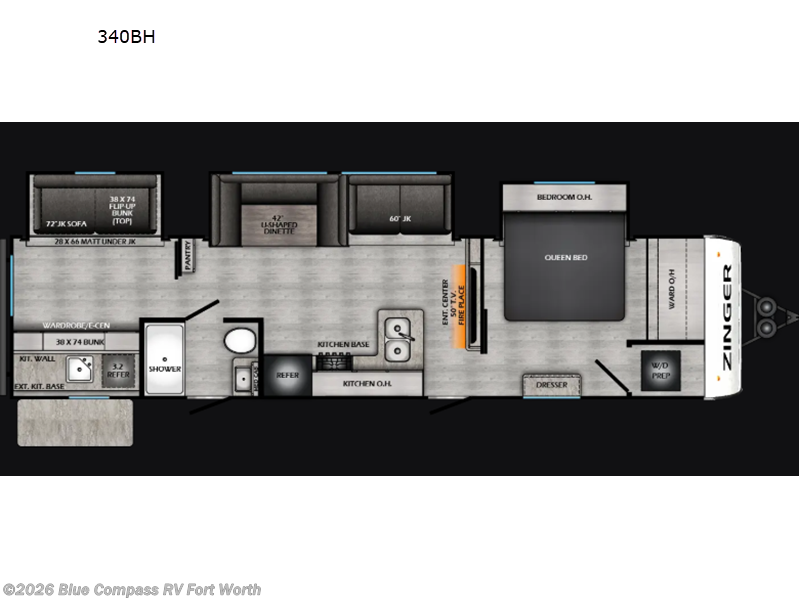 New 2026 CrossRoads Zinger 340BH available in Fort Worth, Texas