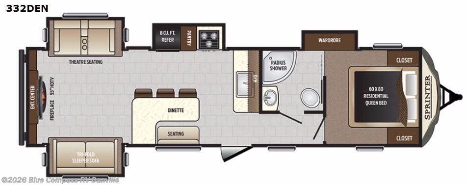 Used 2017 Keystone Sprinter 332DEN available in Ringgold, Virginia