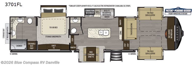 Used 2020 Keystone Alpine 3701FL available in Ringgold, Virginia