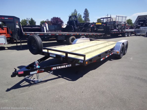 2024 PJ Trailers Carhauler C5 7' X 18' 7K Flatbed available in Halsey, OR