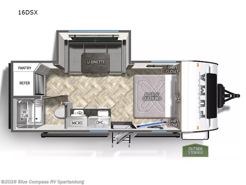 Used 2023  Palomino Puma Ultra Lite 16DSX by Palomino from Blue Compass RV Spartanburg in Duncan, SC
