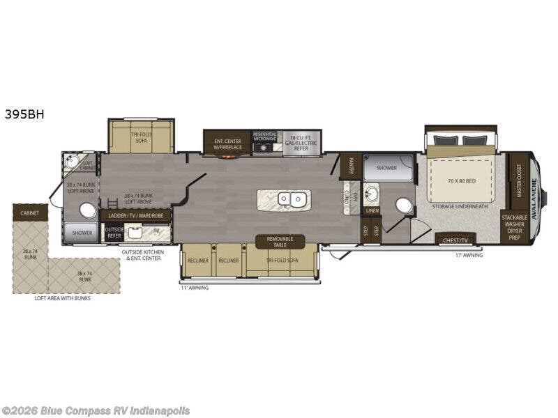 Used 2018 Keystone Avalanche 395BH available in Indianapolis, Indiana