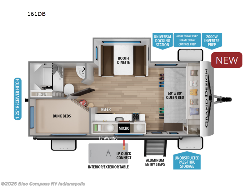 New 2026 Grand Design Transcend One 161DB available in Indianapolis, Indiana