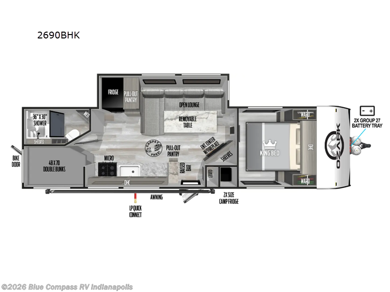 Used 2025 Forest River Ozark 2690BHK available in Indianapolis, Indiana
