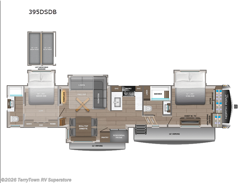 New 2026 Jayco North Point 395DSDB available in Grand Rapids, Michigan