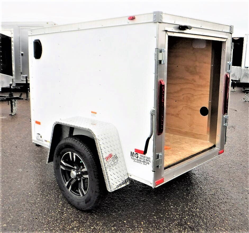 Cargo Trailer 2020 RC Trailers 4x6 Enclosed Cargo White TrailersUSA