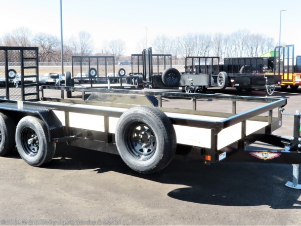 2022 H&H 82x18TA Rail Side 10K Utility Trailer - Black available in Ramsey, MN