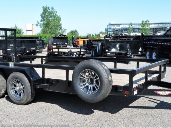 2022 H&H 82x16TA Rail Side 10K Utility Trailer - Black available in Ramsey, MN