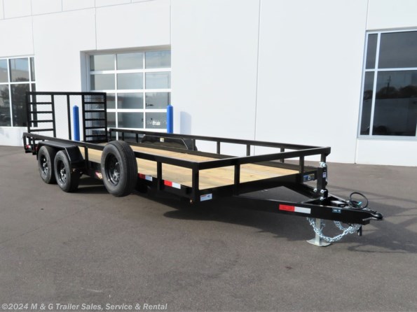 2022 H&H 82x20 10K Rail Side Utility Trailer - Black available in Ramsey, MN