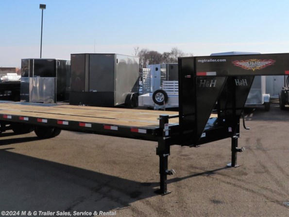 2022 H&H 8.5X30 (25+5) Gooseneck Deck-over Trailer - Black available in Ramsey, MN