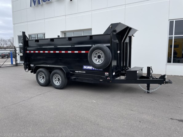 2022 Sure-Trac 14' High Side Telescopic Dump 14k Trailer - Black available in Ramsey, MN