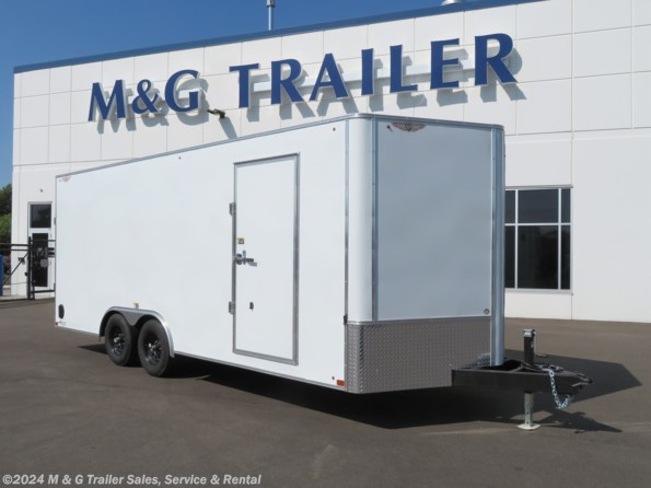 2023 H&H 8.5x20TA Enclosed 7' Int 10K Car Hauler - White available in Ramsey, MN