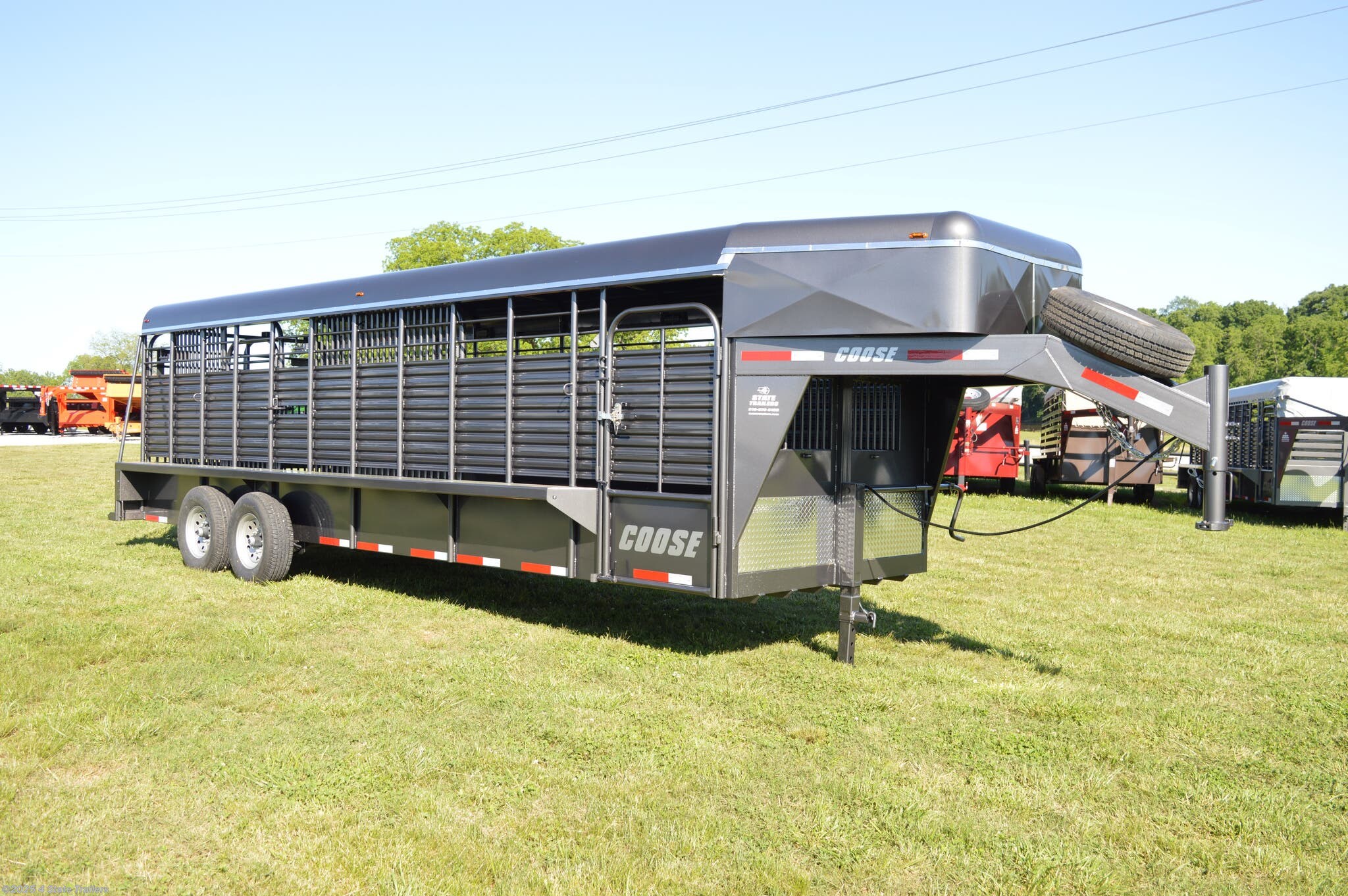 6x24 Cattle/Livestock Trailer for sale New Coose 6'8x24'x6'6 Metal Top Rubber Floor Stock