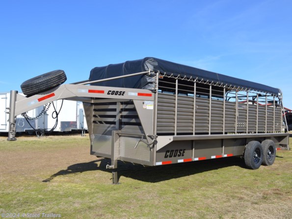2023 Coose 6'8x20'x6'6 Rubber Floor Stock Trailer available in Fairland, OK