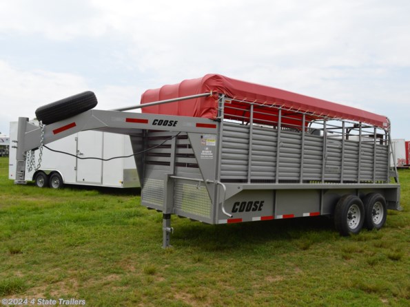 2023 Coose 6'8x16'x6'6 Ranch Hand Tarp Top Rubber Floor Stock available in Fairland, OK