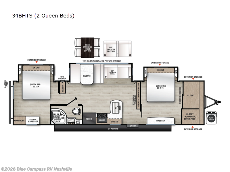 New 2026 Forest River Aurora 34BHTS (2 Queen Beds) available in Lebanon, Tennessee