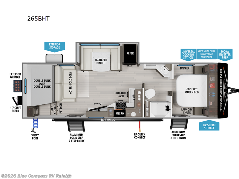 New 2026 Grand Design Transcend 265BHT available in Raleigh, North Carolina