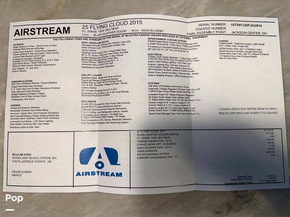 Used 2015 Airstream Flying Cloud 25 RB TWIN available in Genoa, Ohio