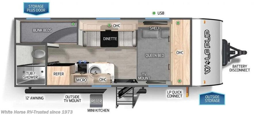Used 2023 Forest River Wolf Pup 16BHS available in Williamstown, New Jersey