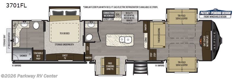 Used 2020 Keystone Alpine 3701FL available in Ringgold, Georgia