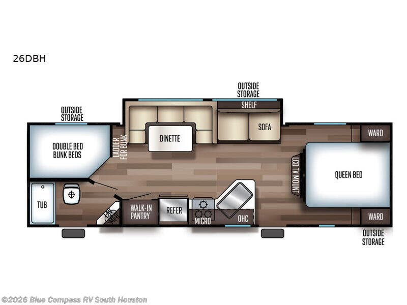 Used 2020 Forest River Cherokee Grey Wolf 26DBH available in Alvin, Texas