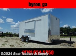 2022 Covered Wagon 7X16 white concession trailer food truck vending