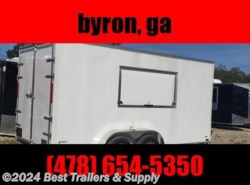 2022 Freedom Trailers 7X16 white concession trailer vending food truck