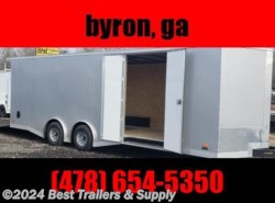 2022 Covered Wagon 8.5x24 silver frost carhauler trailer w spoiler an
