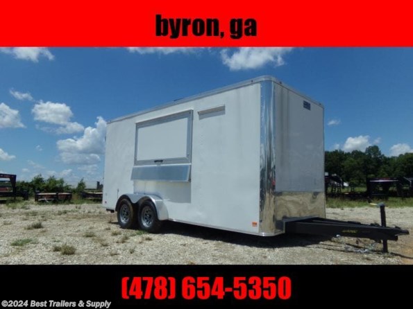 2022 Covered Wagon 7X16 white concession trailer food truck vending available in Byron, GA