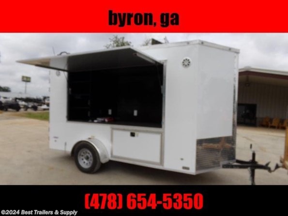 2022 Freedom Trailers 6x12 tailgate trailer GA white blackout available in Byron, GA