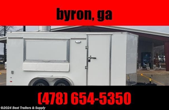 2022 Covered Wagon 7X16 white concession trailer w hood sinks and pow available in Byron, GA